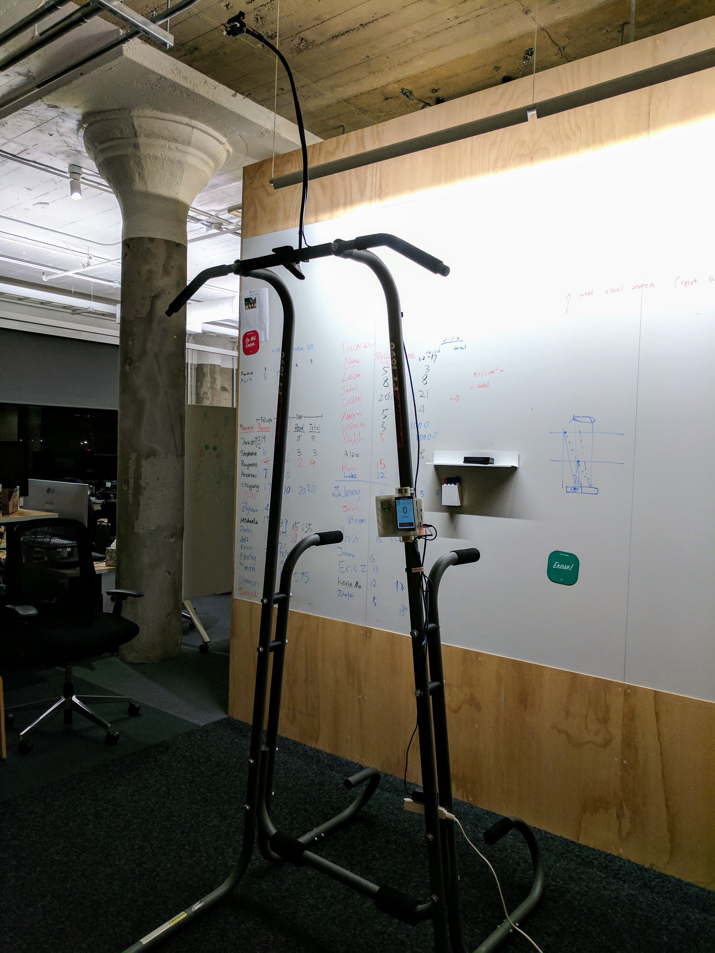 Completed smart pull-up bar installation